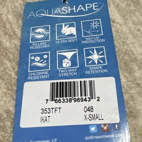 DOLFIN AQUASHAPE Push Up Tankini Top Swimsuit Bathing suit XS Colorful - Picture 4 of 8